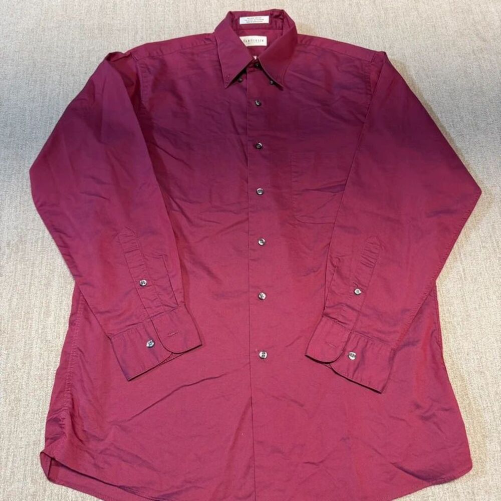 Van Heusen Men’s Medium long sleeve red maroon long sleeve button up shirt